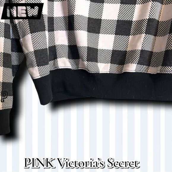 New PINK Victoria’s Secret Buffalo Plaid Crewneck Sweatshirt – XS - Picture 7 of 7